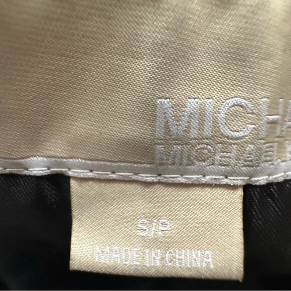 Michael Kors Genuine Leather Black Moto Jacket Biker S/P Small Petite Zipper - Picture 7 of 16